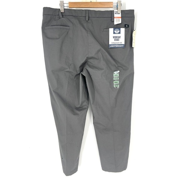 Dockers Workday Straight Fit Khaki Pants‎ Mens 40x30 Grey Wrinkle-Free Comfort - Picture 1 of 14